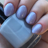 Each Runic Letter Nail Polish - light periwinkle jelly with blue iridescent flakes - Fanchromatic Nails