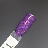 Temple To Amethyst Nail Polish - neon purple with neon orange glitter - Fanchromatic Nails