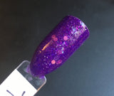 Temple To Amethyst Nail Polish - neon purple with neon orange glitter - Fanchromatic Nails