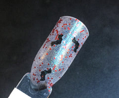 Vampire Queen Nail Polish - glow in the dark topper with bat shaped glitter