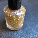 My Precious Nail Polish - gold flake glitter top coat - Fanchromatic Nails