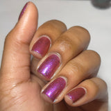 Magneto Was Right Nail Polish - pink/magenta/red iridescent jelly - Fanchromatic Nails