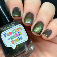 I'll Get You, My Pretty!! Nail Polish - gold/green/teal chameleon