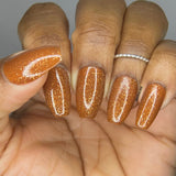Ignore The Bear Nail Polish - umber-toned brown with pure silver flakes - Fanchromatic Nails