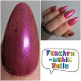 Magneto Was Right Nail Polish - pink/magenta/red iridescent jelly - Fanchromatic Nails