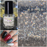 Silver Shoes With Pointed Toes Nail Polish - silver reflective glitter topper - Fanchromatic Nails