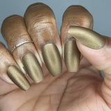 Mando Nail Polish - brushed-metal matte chocolate bronze - Fanchromatic Nails